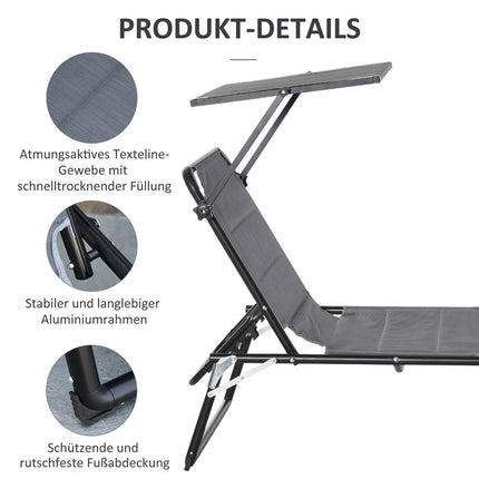 Adjustable aluminum garden chair, ergonomic and foldable