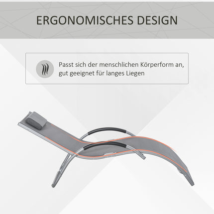 Ergonomic aluminum garden chair with cushions, grey