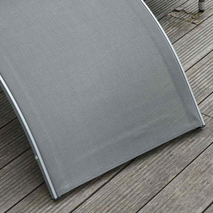 Ergonomic aluminum garden chair with cushions, grey