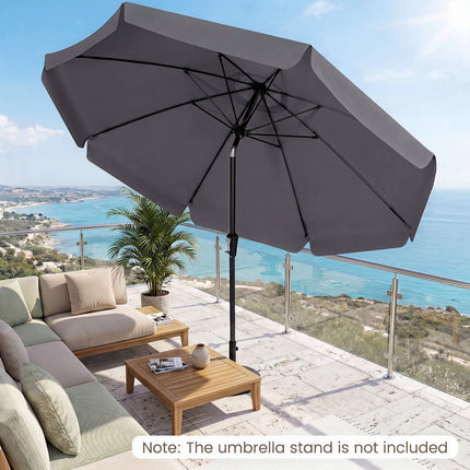 Garden Parasol, 286 cm, Grey, Crank & Tiltable Sunshade