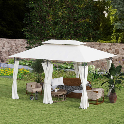 Garden Pavilion Double Roof, Water-Resistant, 4x3m, Cream