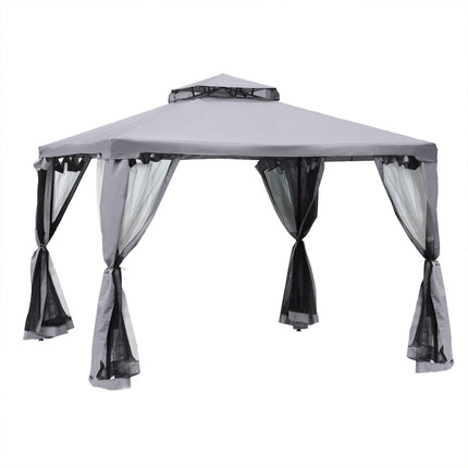 Weatherproof outdoor garden pavilion tent, 3x3x2.6m, light grey