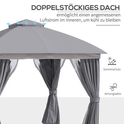 3x3m Garden Tent With Double Roof & Mosquito Net