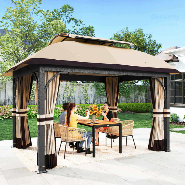 Tuinpaviljoen met dubbel dak, UV-bescherming, 13 m²