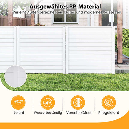 Garden Privacy Fence Panels, 123x123 cm, White, PVC