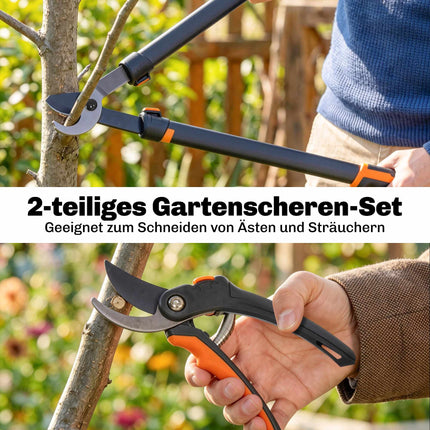 Garden Pruning Shears Set, 2-Piece, Rust-Resistant Blades