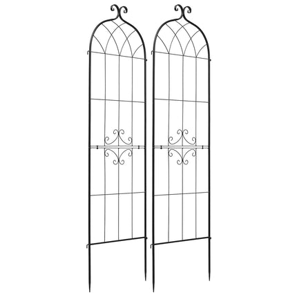 Garden Rose Trellis, 2-Pack Steel 180 x 52.5 cm
