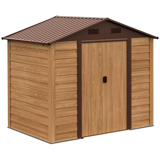 Outdoor garden tool shed, Wood Grain Look, 152x236x209 cm
