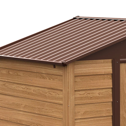 Steel garden shed with windows, weatherproof sliding doors