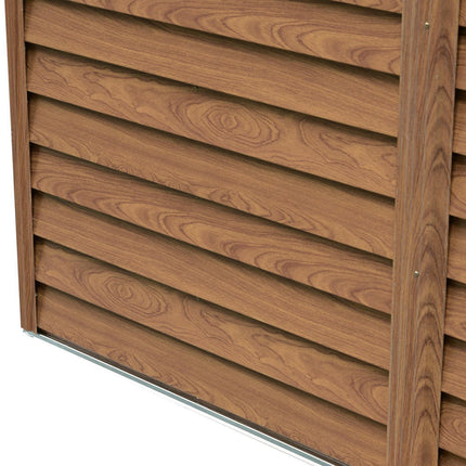 Steel garden shed with windows, weatherproof sliding doors