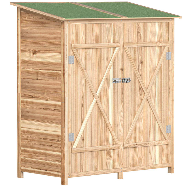 Garden Shed with Side Table, Fir Wood, 140 x 75 x 157 cm