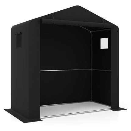 Garden Shed with Zipper Door, Galvanized Frame, 190x95x194 cm