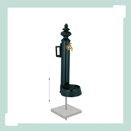 Garden Standing Fountain, 83 cm – Tap, Basin, Hose Holder