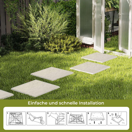 Garden Stepping Stones Set, 8 Pieces, 39.5 cm, Beige