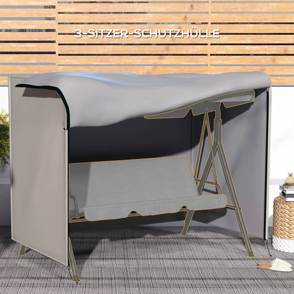 Waterproof garden swing, sun protection, grey, 205x124x164 Cm