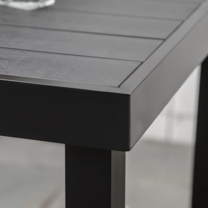 Compact outdoor dining table for 4 - Black aluminum 80x80x74 cm