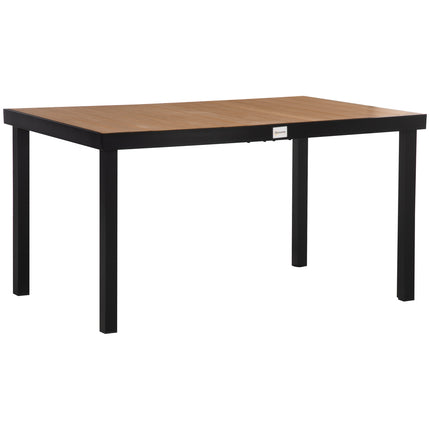 Outdoor dining table for 6 - easy-care aluminium, 140x90x74 cm