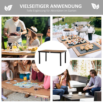 Outdoor dining table for 6 - easy-care aluminium, 140x90x74 cm