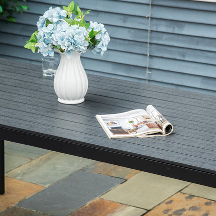 Garden table in black aluminum - weatherproof and durable