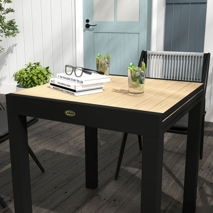 Expandable patio dining table for 6, aluminum, yellow