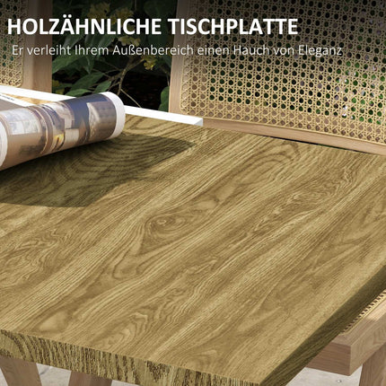 Extendable patio dining table, wood look, fits 6, white