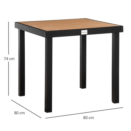 Outdoor dining table for 4, aluminum & easy-care plastic