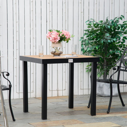 Outdoor dining table for 4, aluminum & easy-care plastic