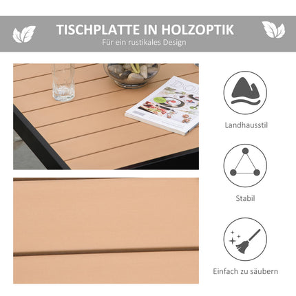 Outdoor dining table for 4, aluminum & easy-care plastic