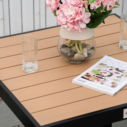 Outdoor dining table for 4, aluminum & easy-care plastic