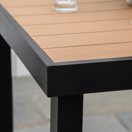 Outdoor dining table for 4, aluminum & easy-care plastic