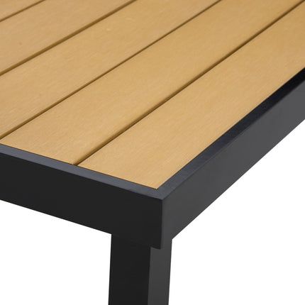 Aluminum garden dining table for 8, easy-care finish