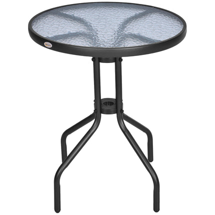 Round Garden Table in Metal & Glass - Ø60 X H70 cm