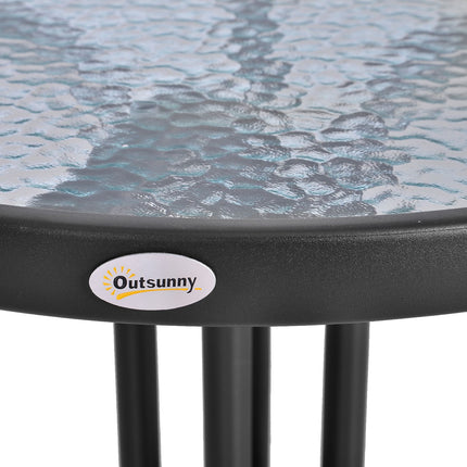 Round Garden Table in Metal & Glass - Ø60 X H70 cm