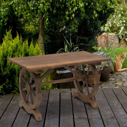 Garden table, solid wood, weatherproof, 113x60x65 cm