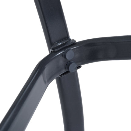 Square garden table, weatherproof glass, 68.5 cm, black