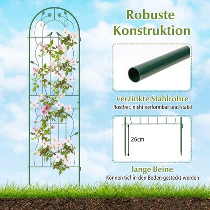 Garden Trellis Set, Metal, 180x50 cm, Green, 2-Pack