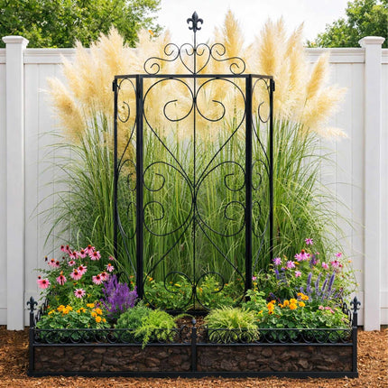 Garden Trellis Set of 2, Metal Hinged Climbing Support