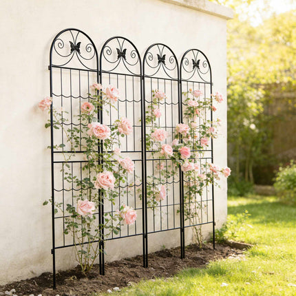 Garden Trellis Set of 4, Powder-Coated Metal Climber