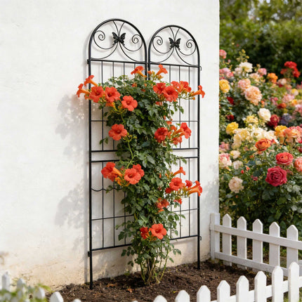 Garden Trellis Set of 4, Powder-Coated Metal Climber