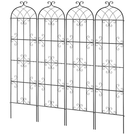 Garden Trellis for Climbing Plants, Metal, 4-Pack 87 x 20 In