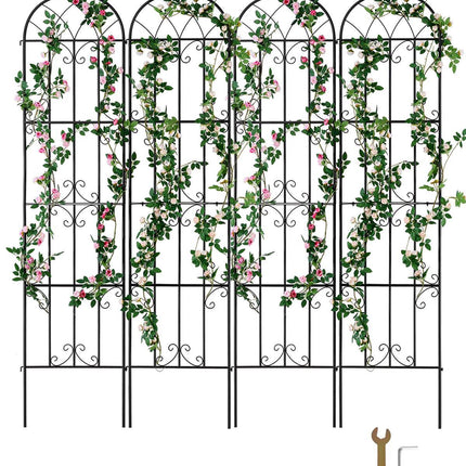 Garden Trellis for Climbing Plants, Metal, 4-Pack 87 x 20 In