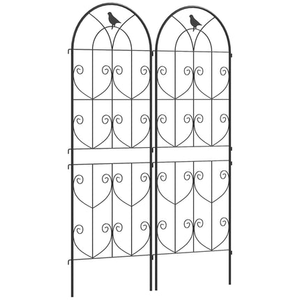 Garden Trellis with Bird Design, Metal, 50x150 cm, 2-Pack