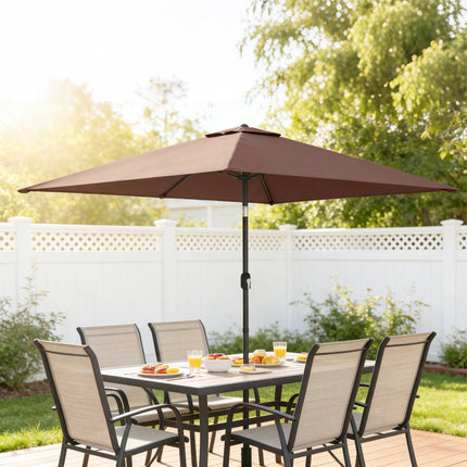 Garden Umbrella, Adjustable Tilt, 300x200 cm, Brown/Black