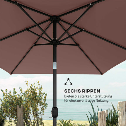 Garden Umbrella, Adjustable Tilt, 300x200 cm, Brown/Black