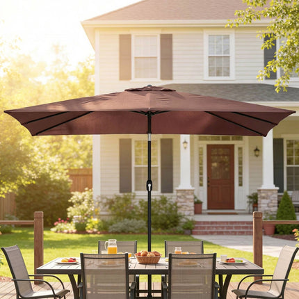 Garden Umbrella, Adjustable Tilt, 300x200 cm, Brown/Black