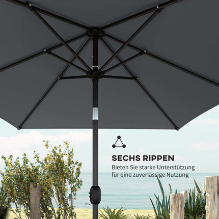 Garden Umbrella, Adjustable Tilt, 300x200 cm, Dark Grey