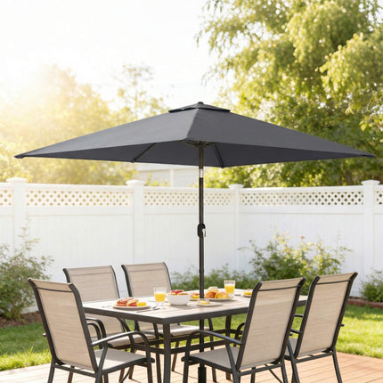 Garden Umbrella, Adjustable Tilt, 300x200 cm, Dark Grey