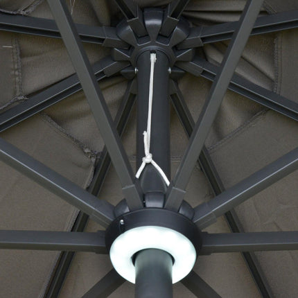 Garden umbrella with Solar LED light - dark grey, 270cm