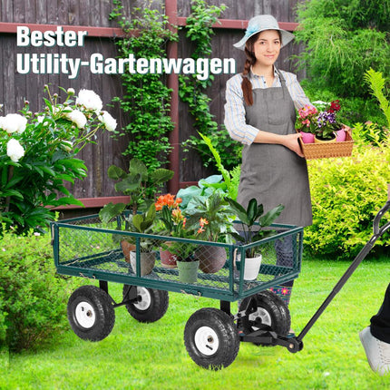Garden Utility Cart, 330 lb, 10-Inch Pneumatic Wheels