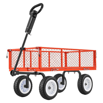 Garden Utility Cart, 900 lb, Flat-Free Tires, Removable Sides